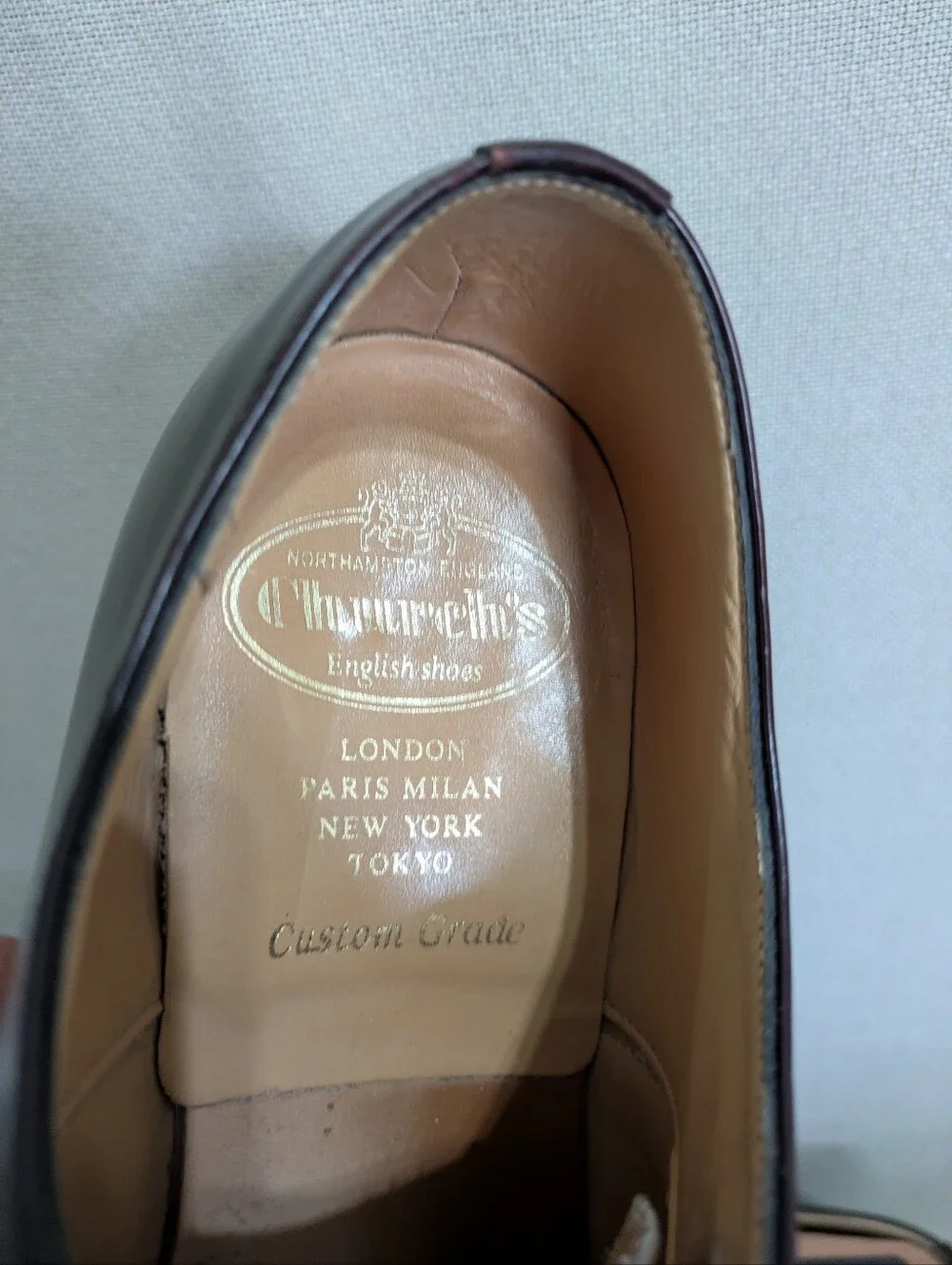 Church’s Custom Grade Burgundy Oxfords Two Cap  Size 6.5 UK 7.5 US Dress Shoe